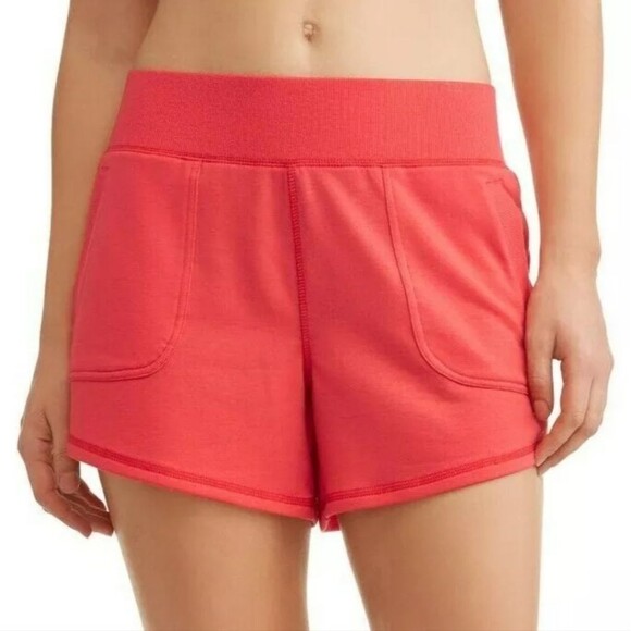 Athletic Works Womens XL French Terry Gym Shorts Begonia Pink - Picture 1 of 5